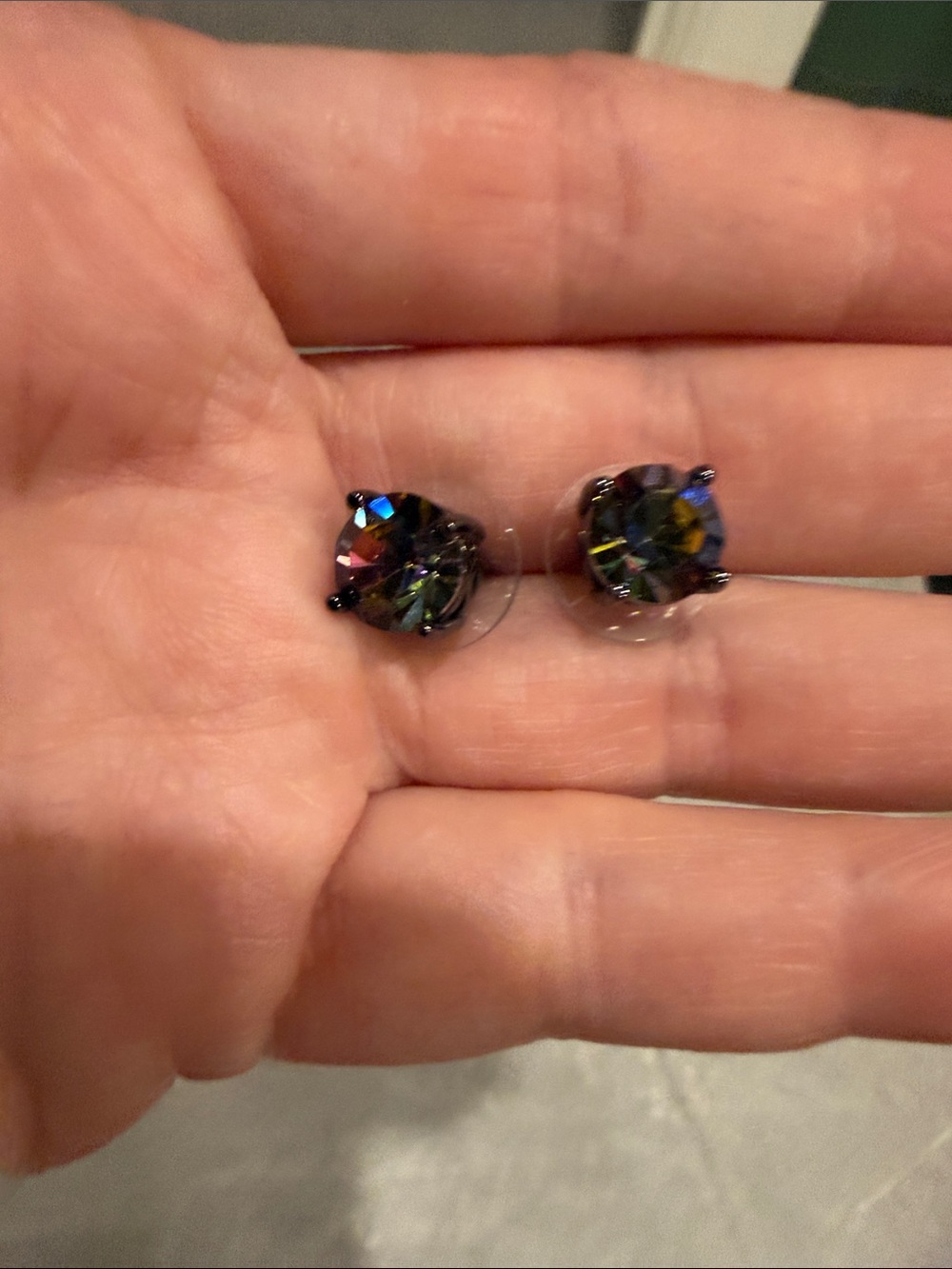 Park Lane Iridescent Crystal Round Stud Earrings - Multicolor